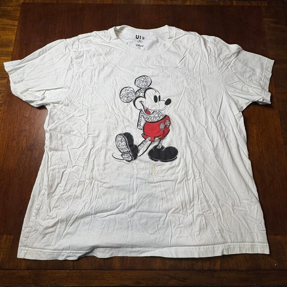 Disney x Uniqlo Mickey Mouse Sketch Graphic T-Shirt Women's 3XL White